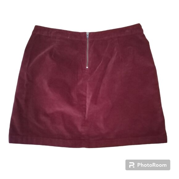 MOSSIMO SUPPLY CO Burgundy, Velvet, Courduroy Skirt Size 12 - Picture 2 of 3